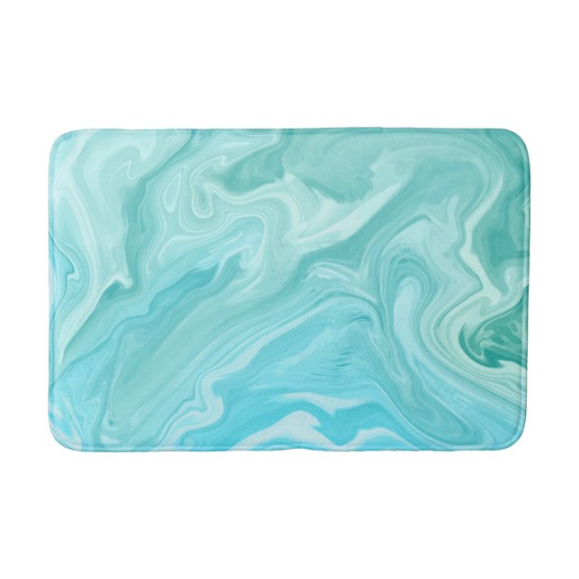 Grön och blå marmorvirvel abstrakt havsvind badrumsmatta (Framsidan)