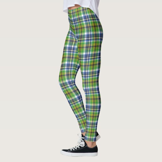 Grön Och Blå Rutig Leggings (Vänster)