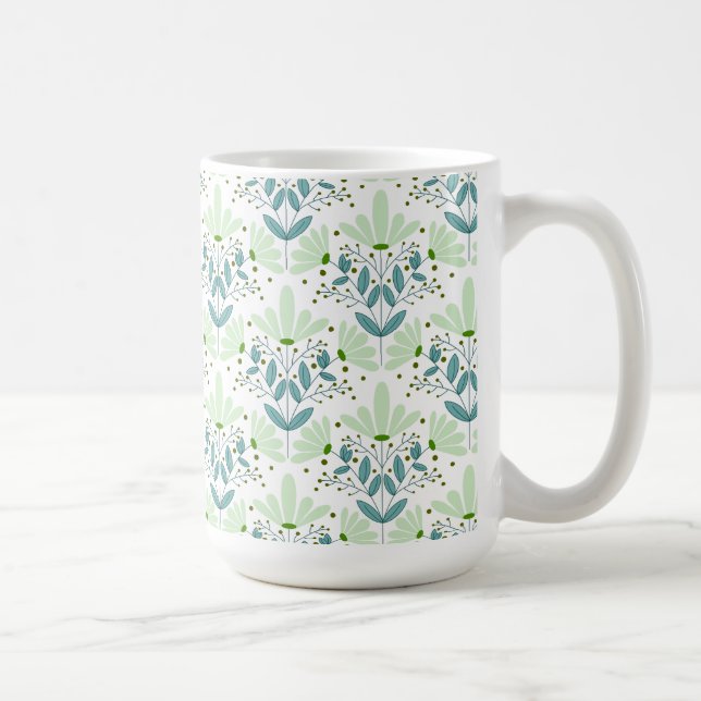 Grön och blå tusenskönedröm blommig mugg (Höger)