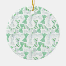 Grön och blåttflugadesign BOWTIES Julgransprydnad Keramik