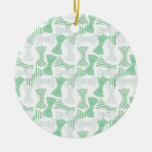 Grön och blåttflugadesign BOWTIES Julgransprydnad Keramik