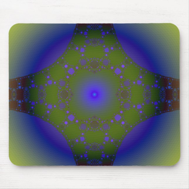 Grön och blåttFractal Musmatta (Framsidan)