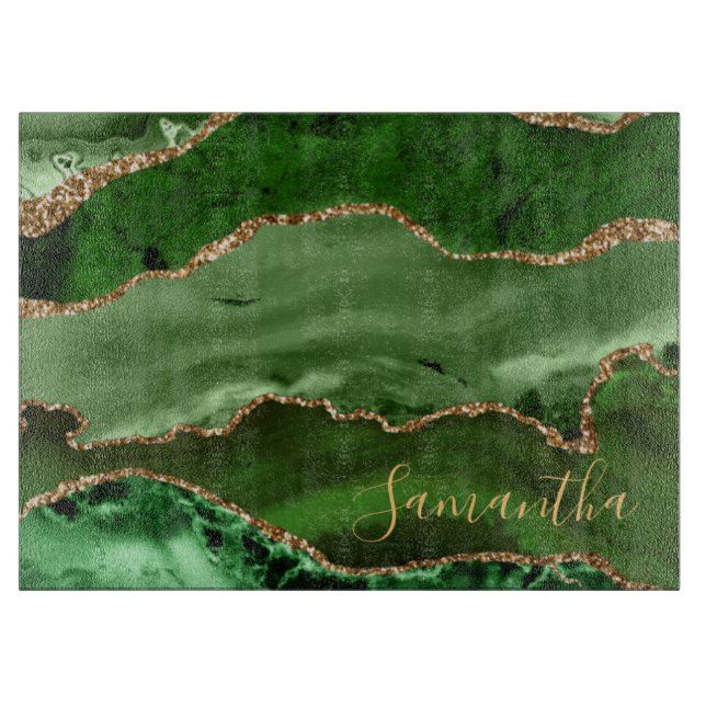 Grön och falsk guldglittermarmoragate (Framsidan)