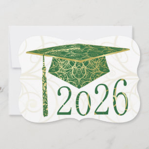 Grön och gul blomsterkåpa 2026-kort inbjudningar