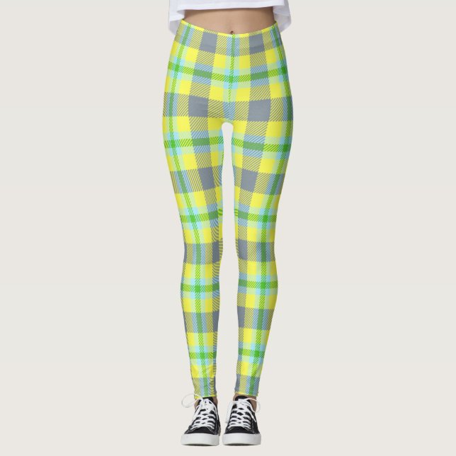 Grön och gul färg  leggings (Framsida)
