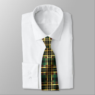 Grön och gul Tartan-ruta Slips
