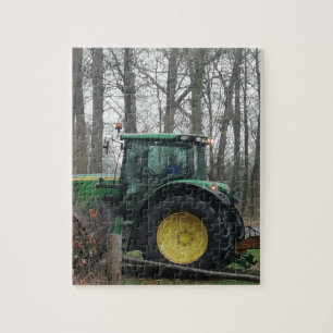 Grön och gul traktor pussel