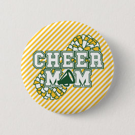 Grön och guld Cheer mamma  Knapp
