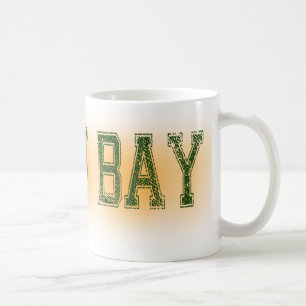 Grön och guld- Grunge för Green Bay Kaffemugg