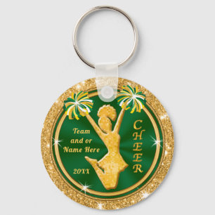 Grön och guld- hejaklacksledare Keychains, din Nyckelring