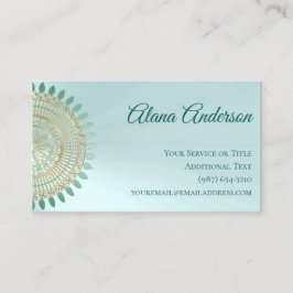 Grön och guld- Mandala för mångsidig Mint Visitkort
