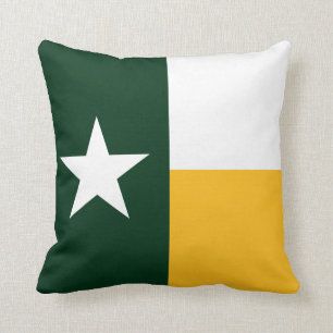 Grön och guld- Texas flaggadekorativ kudde