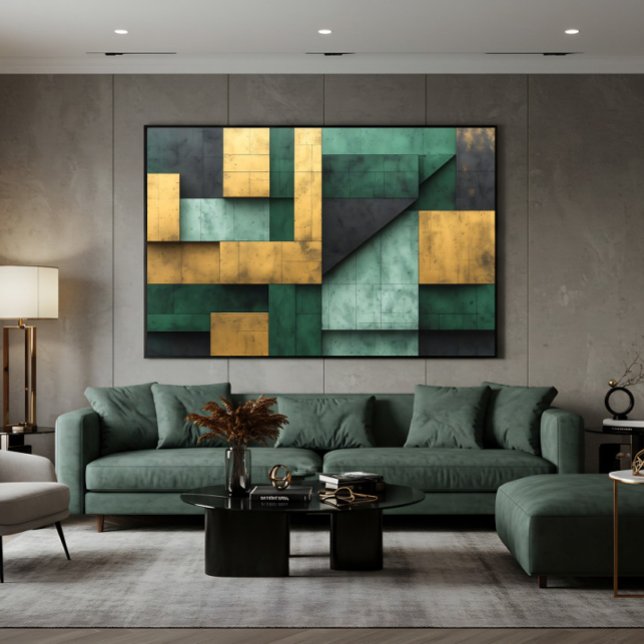 Grön och guldgeometri poster (Skapare uppladdad)