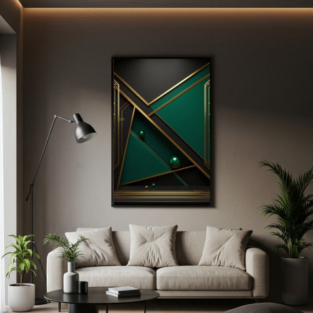 Grön och guldgeometri poster (Skapare uppladdad)