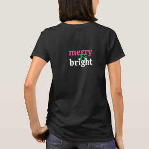 Grön och het rosa typografi jul T-shirt