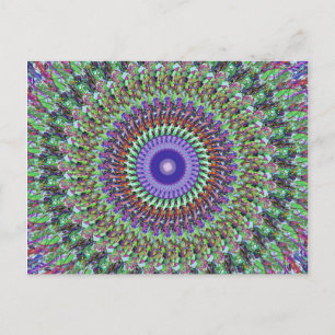 Grön Och Lila Abstrakt Mandala Vykort