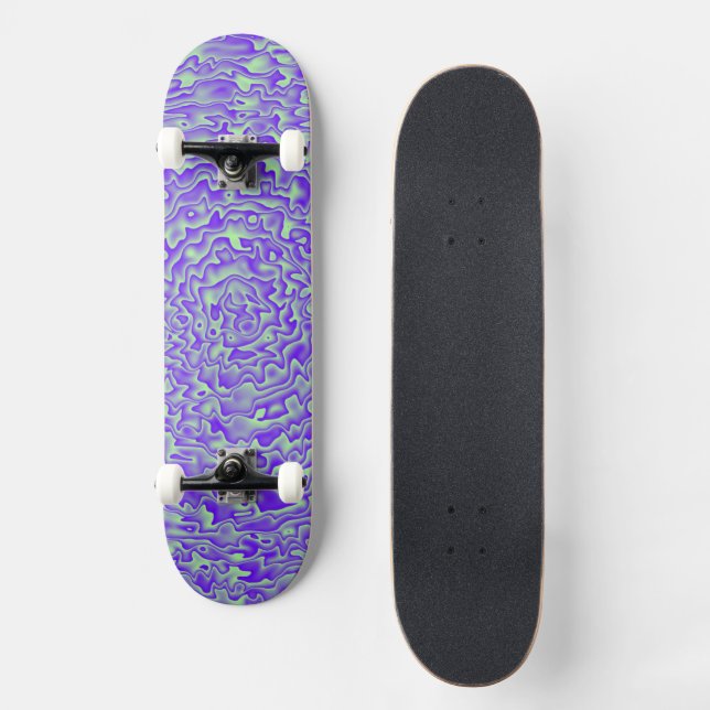 Grön och Lila Design Mini Skateboard Bräda 18,5 Cm (Framsida)