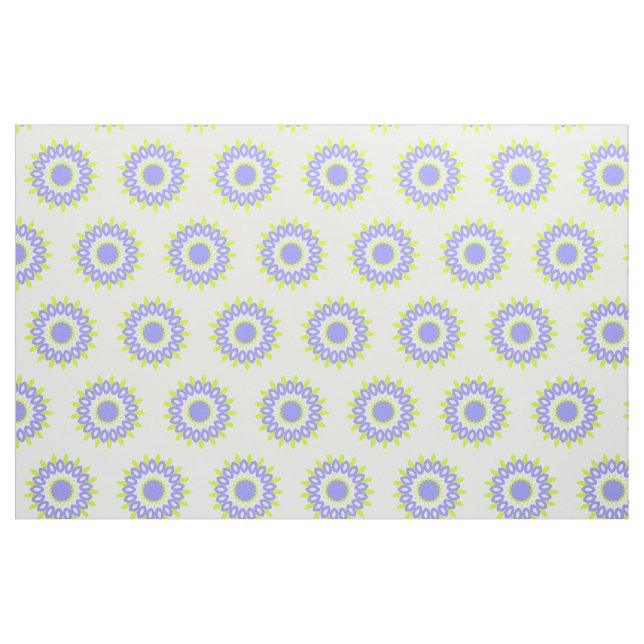 Grön och lila geometrisk blomma tyg (Fat Quarter)