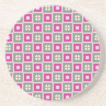 Grön och Magenta Rutig Blommig Sandstensundersats