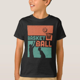 Grön och orange basket Sön design T Shirt