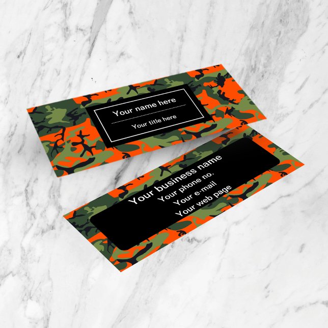 Grön och orange kamouflage, kamouflage, militär, a mini visitkort (Skapare uppladdad)