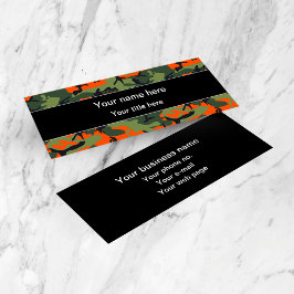Grön och orange kamouflage, kamouflage, militär, a mini visitkort