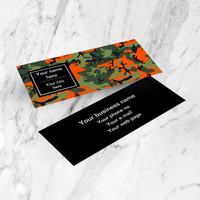 Grön och orange kamouflage, kamouflage, militär, a mini visitkort (Skapare uppladdad)