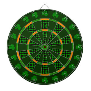 Grön och orange Shamrockdesign för irländare Darttavla