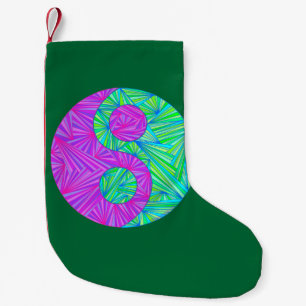 Grön och purpurfärgad Yin och Yang symbolZen fö Liten Julstrumpa