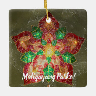 Grön och röd filippinsk Parolstil, Philippines Julgransprydnad Keramik