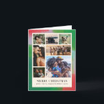 Grön och röd konstfullt målad ram och sju fotograf helgkort<br><div class="desc">Du behöver inte välja bara ett foto till detta konstnärliga och moderna julkort. En modern komposition av sju av dina bästa familjefoton är inramade inom en ram med måleriska och texturerade kanter i festliga nyanser av grönt, rött och ljust blått, allt inom en grid med varmt krämigt vitt. Den sofistikerade...</div>