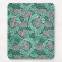 Grön och röd kransmönster (av William Morris)