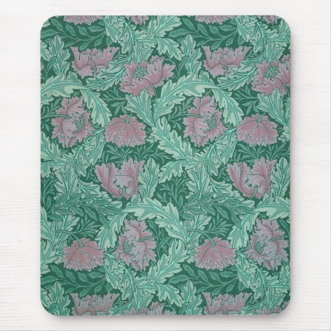 Grön och röd kransmönster (av William Morris) Musmatta (Framsidan)