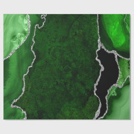 Grön och silver falsk glitteragate presentpapper