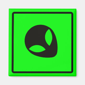 Grön och svart Alien XING-zon Magnet