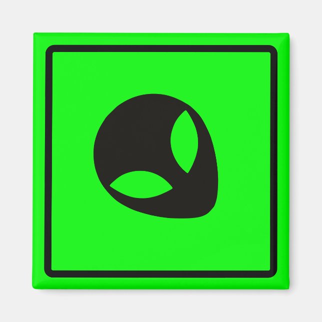 Grön och svart Alien XING-zon Magnet (Framsidan)