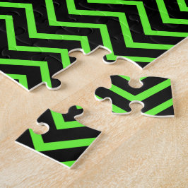 Grön och svart Chevron Pussel