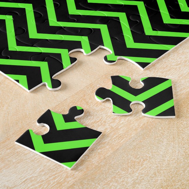 Grön och svart Chevron Pussel (Sidan)