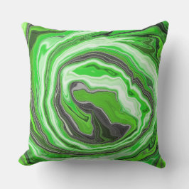Grön och svart marmor av kalk som saxar Fluid Art Kudde
