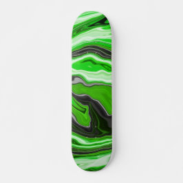 Grön och svart marmor av kalk som saxar Fluid Art Mini Skateboard Bräda 18,5 Cm