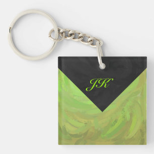 Grön och svart Monogram för Kiwivåldsamt slag