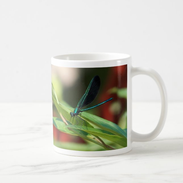 Grön och svart sländamugg kaffemugg (Höger)