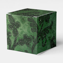 Grön och svart vintage damask presentaskar