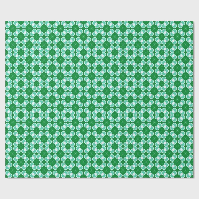 Grön och teal abstrakt mönster presentpapper (Platt)