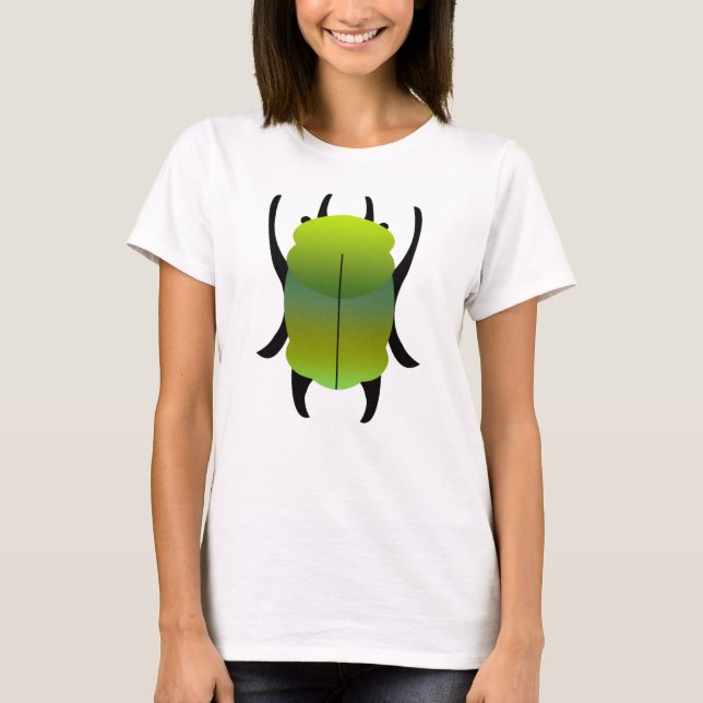 Grön och teal tonande skalbagge t shirt (Framsida)