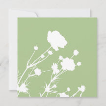 Grön och vit blomsterkort