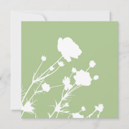 Grön och vit blomsterkort