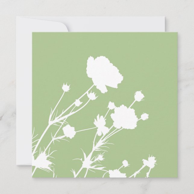 Grön och vit blomsterkort (Framsida)