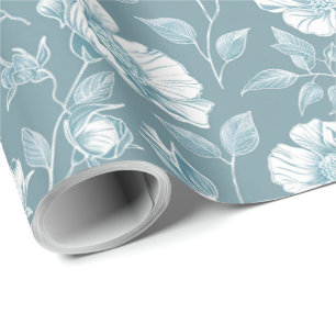 Grön och vit kineseri decoupage presentpapper