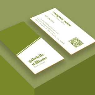 Grön och vit minimalistisk design visitkort